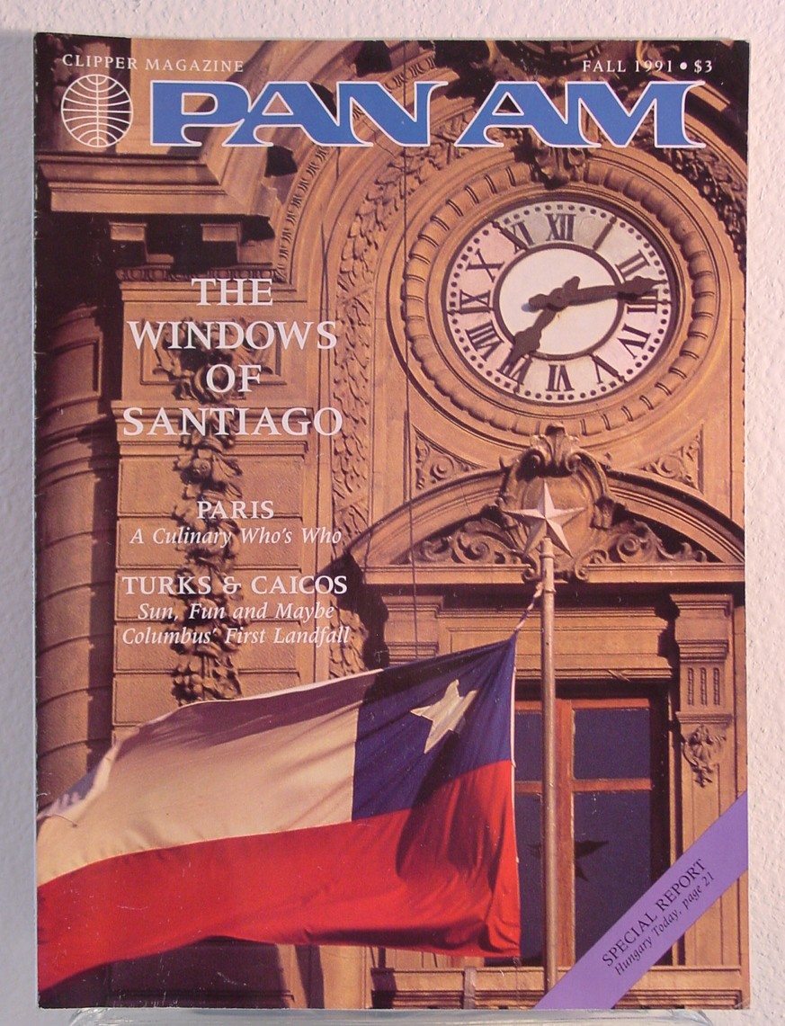1991 Fall Clipper in-flight Magazine.  This issue is a repeat of the October 1991 issue with a different cover.  This is also the last issue of Clipper produced as Pan Am shut down on December 4th 1991.